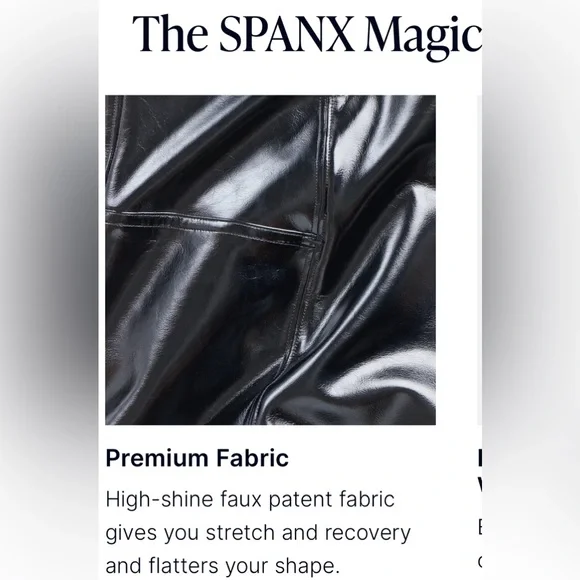 NWT SPANX FAUX PATENT LEATHER  LEGGINGS!  Small petite best seller online - Picture 7 of 12